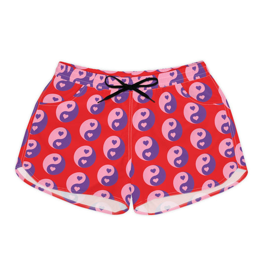 Yin-Yang Love – Pink & Red Heart - Mommy and Mini - Matching Shorts